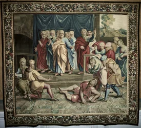 The Death of Ananias, from a Series Depicting the Acts of the Apostles, Woven at the Beauvais Workshop under the Direction of Philippe Behagle, 1695-98